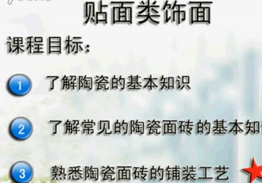 陶瓷面砖铺贴 